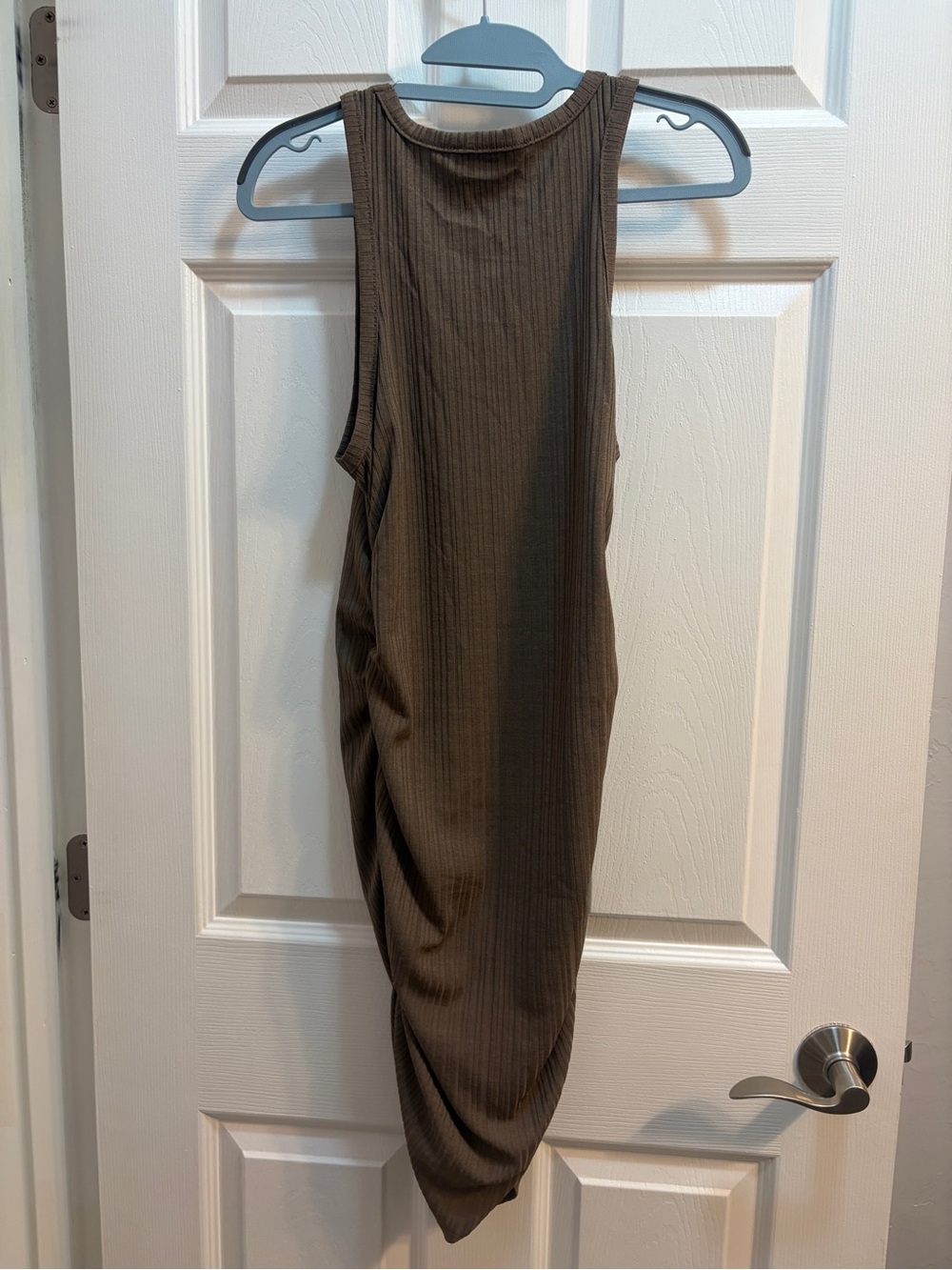 CIDER Brown Ribbed Bodycon Mini Dress - Picture 3 of 6